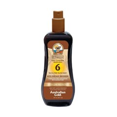 Päikesekaitsegeel Australian Gold SPF 6 Spray Gel with Bronzer, 237ml hind ja info | Päikesekaitse ja päevitusjärgsed kreemid | hansapost.ee