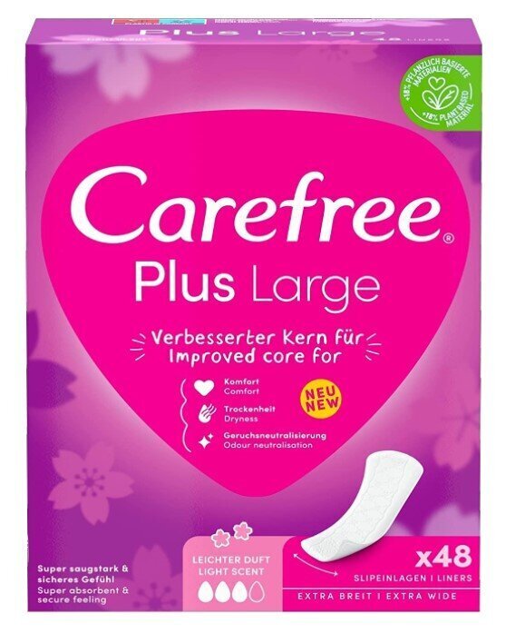 Hügieenisidemed Carefree Plus Large Light Scent, 48 tk hind ja info | Tampoonid, hügieenisidemed ja menstruaalanumad | hansapost.ee