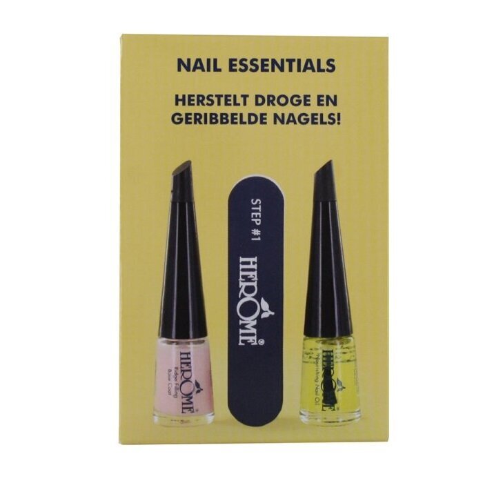 KüüntehoolduskomplektHerome Nail Essentials komplekt: küüneõli 4 ml + lakk + küünealus 4 ml цена и информация | Maniküüri ja pediküüri tarvikud | hansapost.ee