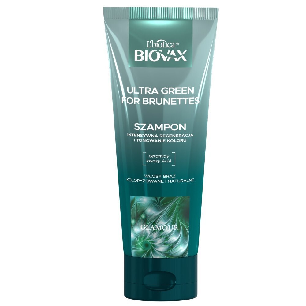 Šampoon tumedatele juustele Biovax Glamour Ultra Green, 200ml цена и информация | Šampoonid | hansapost.ee