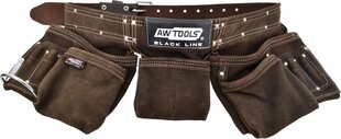 AWTOOLS PROFESSIONAL FITTER BELT ЧЕРНЫЙ КОЖАНЫЙ РЕМЕНЬ С 11 КАРМАНАМИ цена и информация | Ящики для инструментов, держатели | hansapost.ee