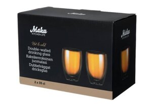 Maku kahekordse seinaga klaas 350 ml, 2 tk. hind ja info | Klaasid, kruusid ja kannud | hansapost.ee