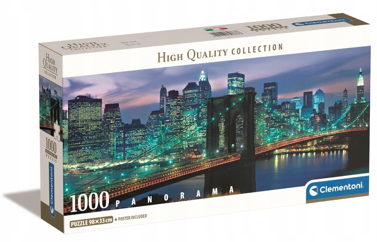 Clementoni pusle 1000 d Panorama Compact NewYork 39867 цена и информация | Pusled lastele ja täiskasvanutele | hansapost.ee