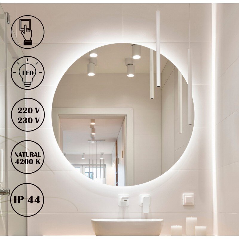 Njord LED peegel "Kuu", 60 cm цена и информация | Peeglid | hansapost.ee