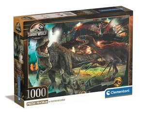 Clementoni pusle 1000 Kompaktne Jurassic World 39856 hind ja info | Pusled lastele ja täiskasvanutele | hansapost.ee