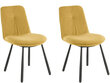 2 tooli söögitoa komplekt Loft24 Meryl, kollane hind ja info | Köögitoolid, söögitoolid | hansapost.ee