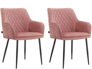 2 tooli söögitoa komplekt Loft24 Elvira, roosa hind ja info | Köögitoolid, söögitoolid | hansapost.ee