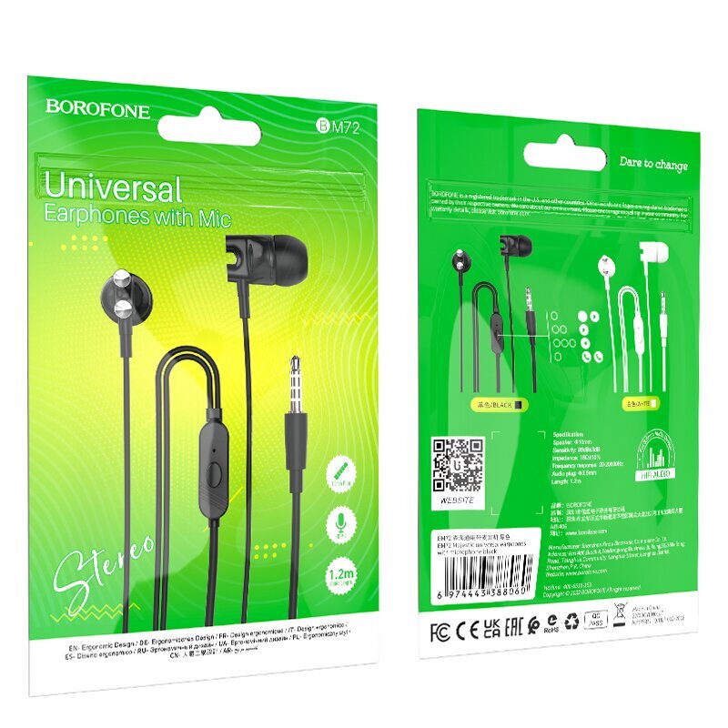 Borofone Earphones BM72 Majestic hind ja info | Kõrvaklapid | hansapost.ee