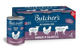 Butcher's Original с говядиной, бараниной и курицей, 6х400 гр цена и информация | Консервы для собак | hansapost.ee