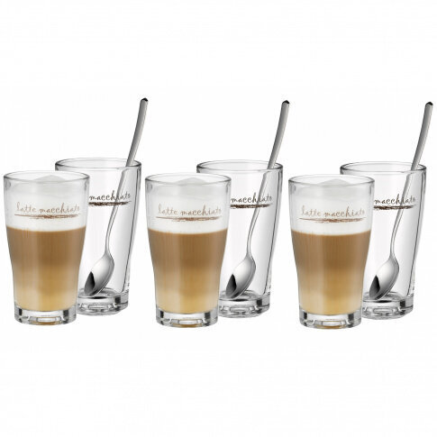 Latte klaaside komplekt lusikaga Wmf Clever&More 6-osaline hind ja info | Klaasid, kruusid ja kannud | hansapost.ee