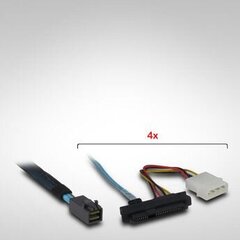 Kabel Inter-Tech SFF 8643 - 4x 8482  SATA Power цена и информация | Кабели и провода | hansapost.ee