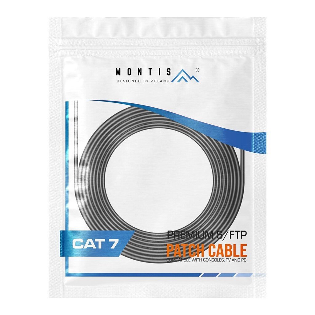 Montis Kabel sieciowy S/FTP MT041-3 CAT.7 3m võrgukaabel Must Cat7 S/FTP (S-STP) цена и информация | Juhtmed ja kaablid | hansapost.ee