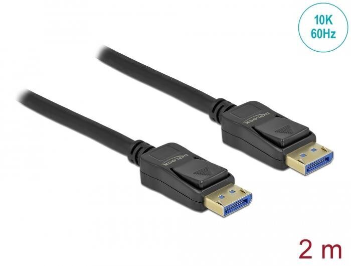 Delocki kaabel DisplayPort 2.0 isane > DisplayPort isane 10K 2 m hind ja info | Juhtmed ja kaablid | hansapost.ee