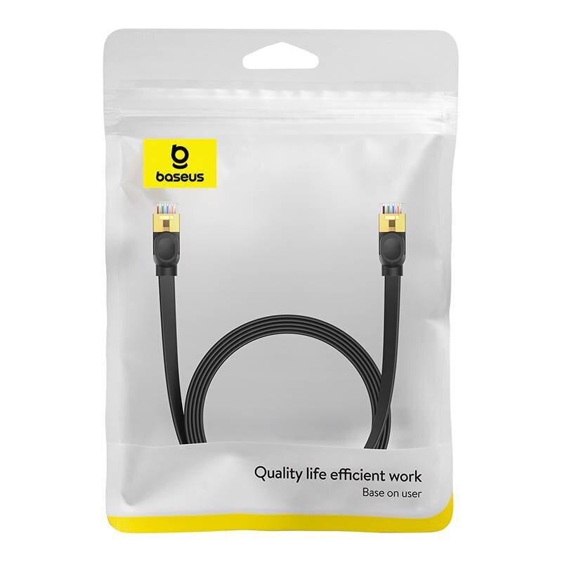 Baseus Cat 7 UTP Ethernet RJ45 Cable Flat 3 m black hind ja info | Juhtmed ja kaablid | hansapost.ee