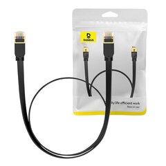 Baseus Cat 7 UTP Ethernet RJ45 Cable Flat 1 m black цена и информация | Кабели и провода | hansapost.ee