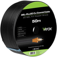 Коаксиальный кабель 1.02 Cu + 32x0.12mm Cu CC1-50GEL черный Vayox 50м цена и информация | Кабели и провода | hansapost.ee