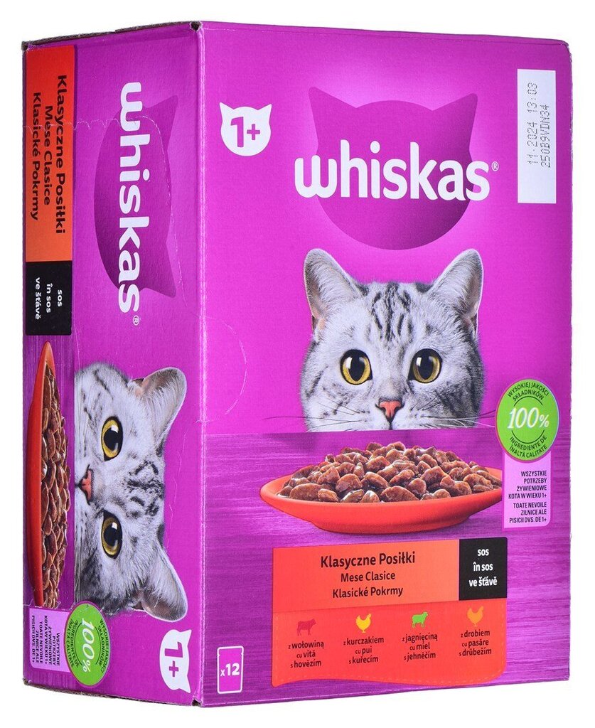 Whiskas Sasz Sauce märgtoit kassidele linnu-, härja-, kanalihaga, 12x85g цена и информация | Kassikonservid | hansapost.ee