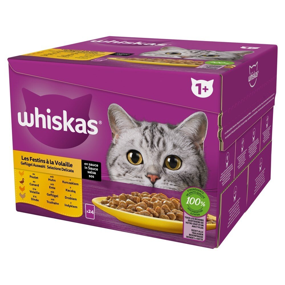 Whiskas Poultry Feast märgtoit kassidele, 24x85 g hind ja info | Kassikonservid | hansapost.ee