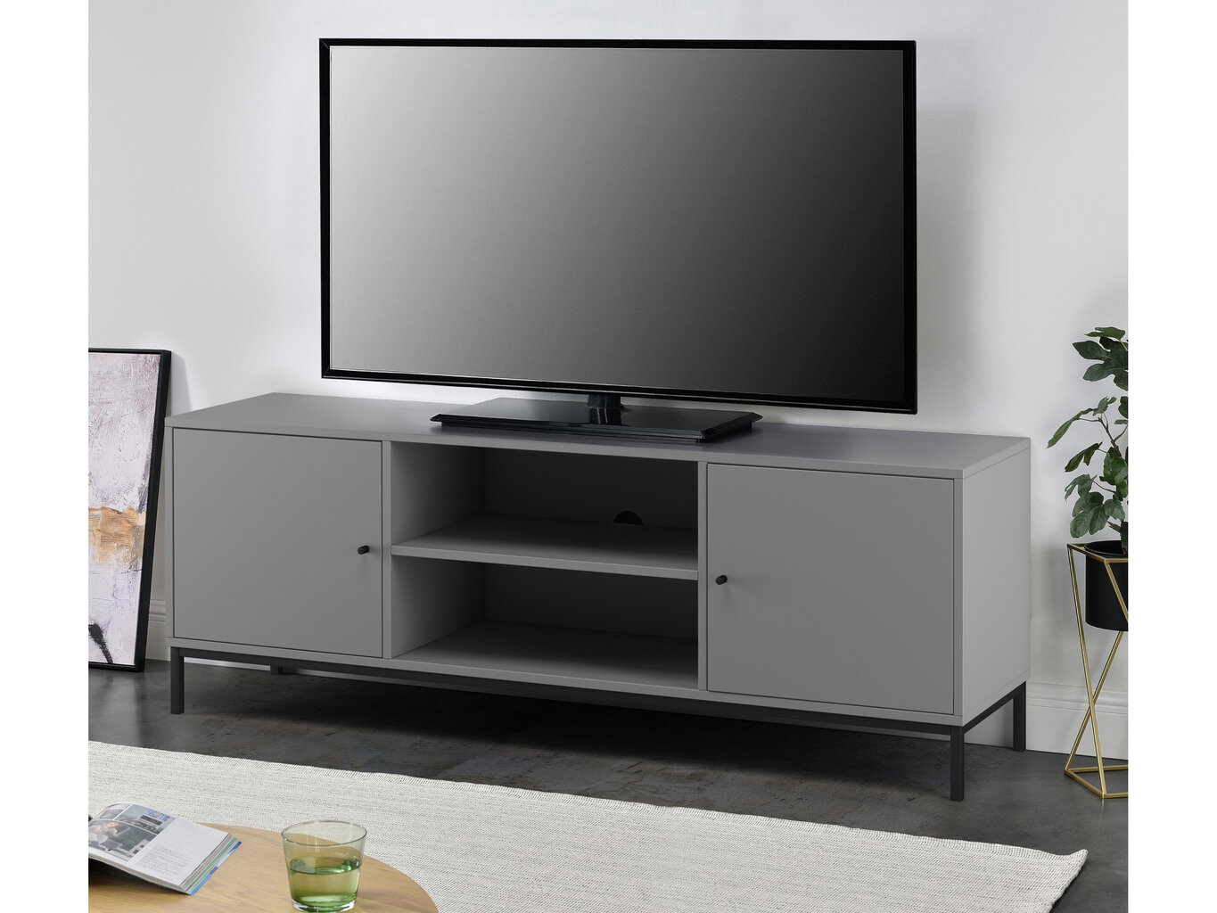 TV alus Notio Living Celine, hall/must цена и информация | Televiisori alused | hansapost.ee