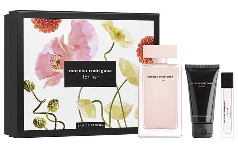 Komplekt Narciso Rodriguez For Her naistele: parfüümvesi Edp, 100 ml + parfüümvesi Edp, 10 ml + ihupiim, 50 ml цена и информация | Parfüümid naistele | hansapost.ee