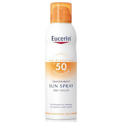 Pihustatav päikesekaitsekreem Eucerin Sun Protection Transparent Sun Spray Dry Touch SPF50, 200 ml hind ja info | Päikesekaitse ja päevitusjärgsed kreemid | hansapost.ee