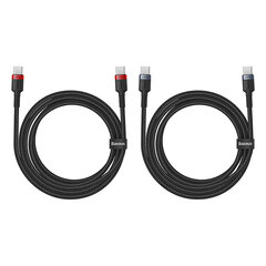 Кабель Baseus Cafule USB-C/USB-C 100W 2 м — красно-черный и черно-серый (2 шт.) цена и информация | Borofone 43757-uniw | hansapost.ee