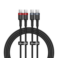 Baseus Cafule USB-C | USB-C cable 100W 1 m - red-black and black-gray (2 pcs.) цена и информация | Borofone 43757-uniw | hansapost.ee