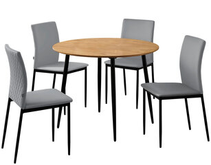 5-частный обеденный комплект Notio Living Pavia, серый цена и информация | Комплекты мебели для столовой | hansapost.ee
