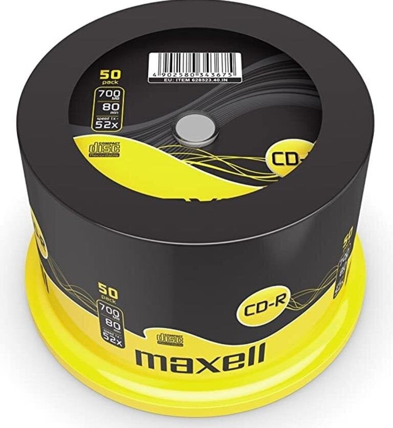 CD-R plaadid Maxell, 700MB, 52X, 80 min, 50 tk цена и информация | Vinüülplaadid, CD, DVD | hansapost.ee