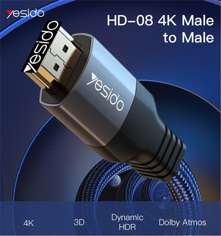 Yesido, HDMIxHDMI, 1.8 m цена и информация | Juhtmed ja kaablid | hansapost.ee