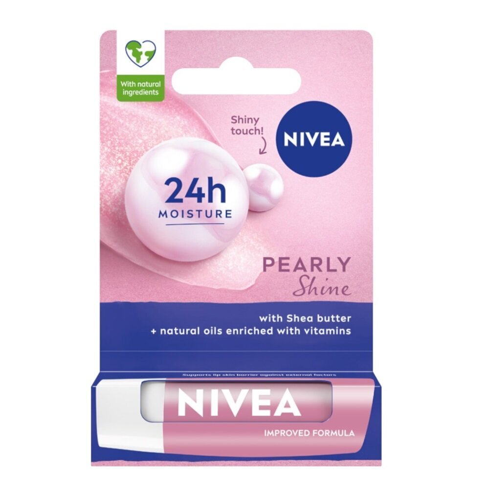 Huulepalsam Nivea Pearly Shine, 5,5 ml hind ja info | Huulekosmeetika | hansapost.ee