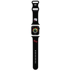 Hello Kitty Pasek HKAWLSCHBLK Apple Watch 42|44|45|49mm czarny|black strap Silicone Kitty Head цена и информация | Аксессуары для смарт-часов и браслетов | hansapost.ee