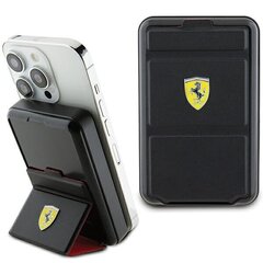 Ferrari Powerbank Bezprzewodowy 15W FEPB10MSPLEK 10000 mAh z funkcją standu czarny|black Metal Logo MagSafe цена и информация | Зарядные устройства Power bank | hansapost.ee