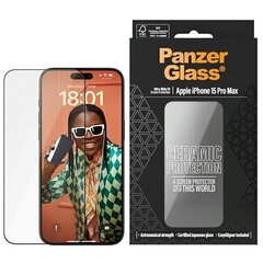 PanzerGlass Ceramic Protection iPhone 15 Pro Max 6.7" Ultra-Wide-Fit Screen Protection Easy Aligner Included 2840 цена и информация | Защитные пленки для телефонов | hansapost.ee