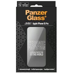 PanzerGlass Ceramic Protection iPhone 15 Pro 6.1" Ultra-Wide-Fit Screen Protection Easy Aligner Included 2838 цена и информация | Защитные пленки для телефонов | hansapost.ee