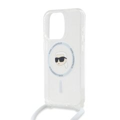 Karl Lagerfeld IML Crossbody Karl Head MagSafe Case for iPhone 15 Pro Transparent цена и информация | Чехлы для телефонов | hansapost.ee