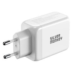 Silver Monkey GaN 65W wall charger 2x USB-C PD 1x USB-A QC 3.0 - white цена и информация | Зарядные устройства для телефонов | hansapost.ee