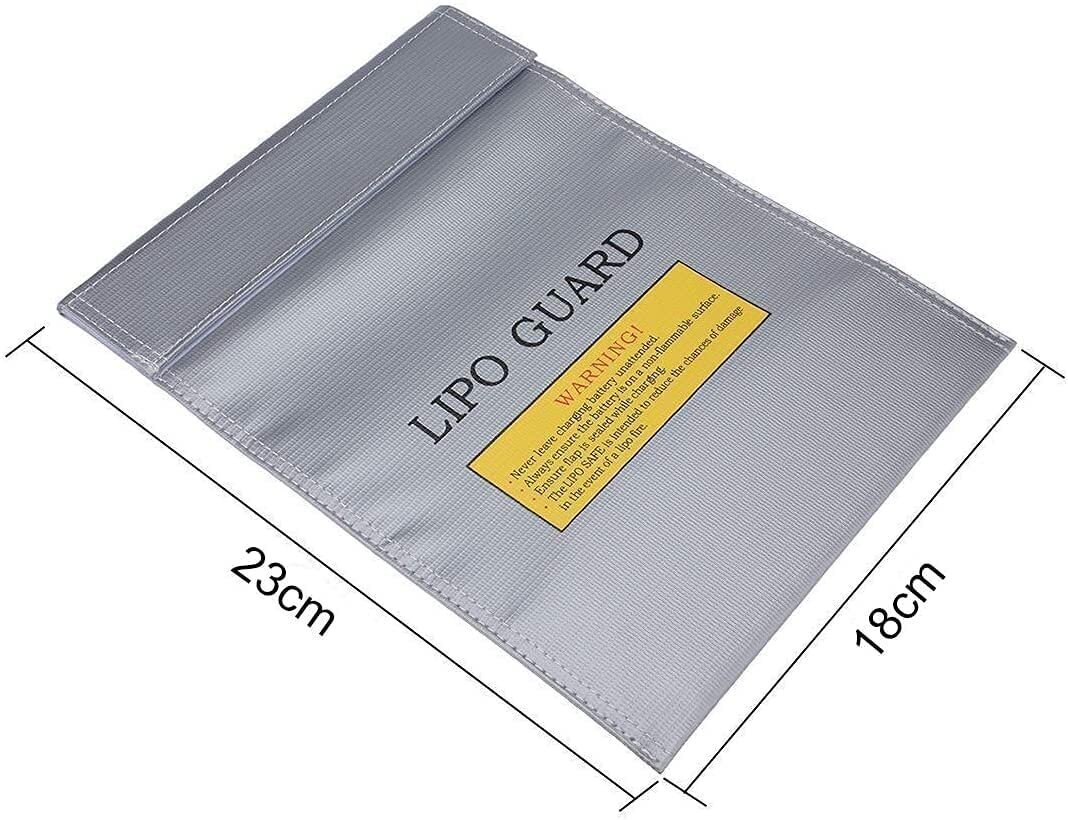 Lipo Guard tulekindel Lipo kott, 23 cm x 18 cm x Lipo akud, värv hõbedane hind ja info | Nutiseadmed ja lisatarvikud | hansapost.ee