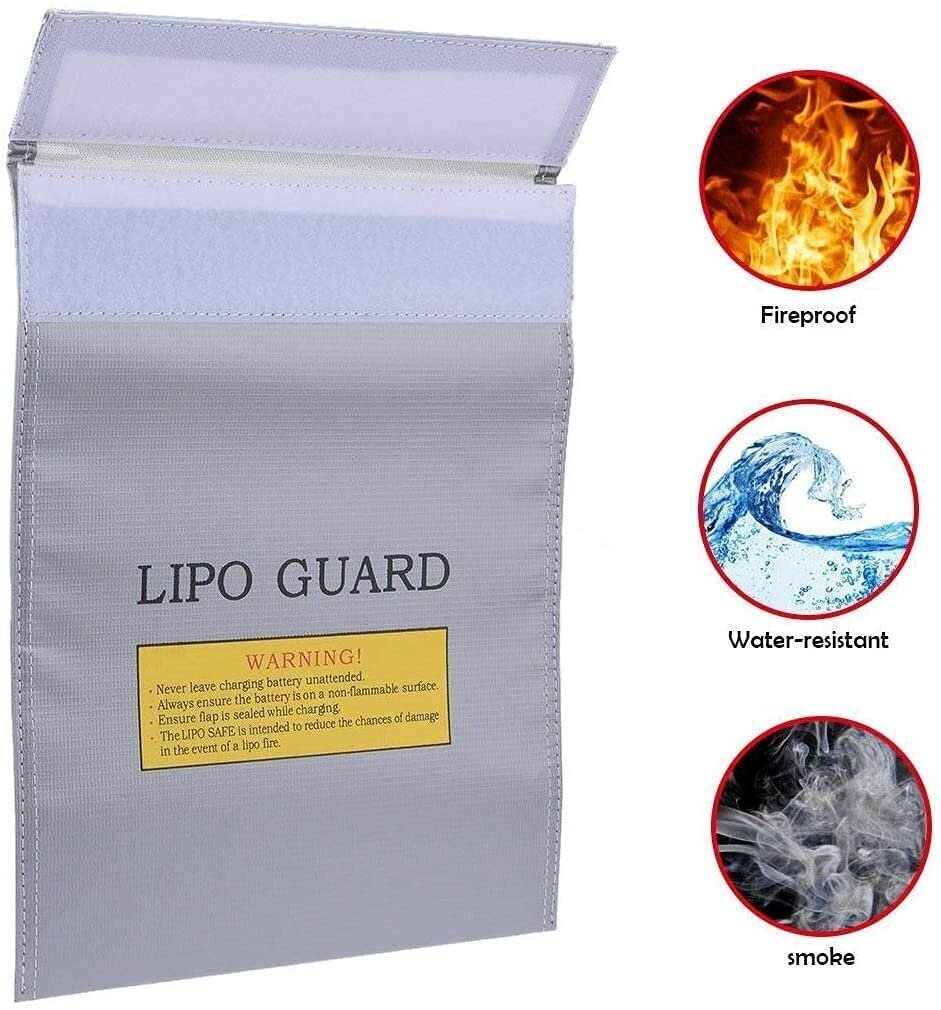 Lipo Guard tulekindel Lipo kott, 23 cm x 18 cm x Lipo akud, värv hõbedane hind ja info | Nutiseadmed ja lisatarvikud | hansapost.ee