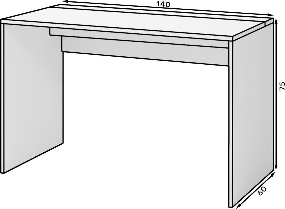 Kirjutuslaud Eltap Nevy 140, valge hind ja info | Arvutilauad, kirjutuslauad | hansapost.ee