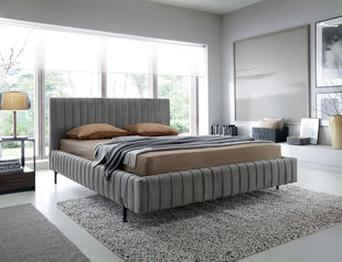 Voodi Eltap Plissa, 160x200 cm, hall/must hind ja info | Voodid | hansapost.ee