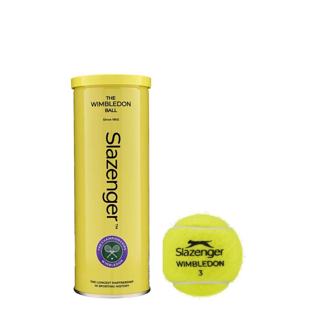 Tennisepallid Slazenger Wimbledon 3-tin, kollane цена и информация | Välitennise tooted | hansapost.ee