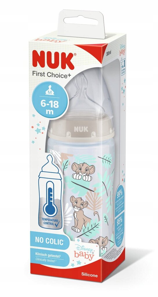 Lutipudel Nuk First Choise Lion King, 6-18 kuu, 300 ml hind ja info | Lutipudelid ja tarvikud | hansapost.ee