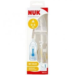 Beebipudel temperatuuri kontrolliga Nuk First Choise, 0-6 kuud, 300 ml price and information | Baby bottles and accessories | hansapost.ee