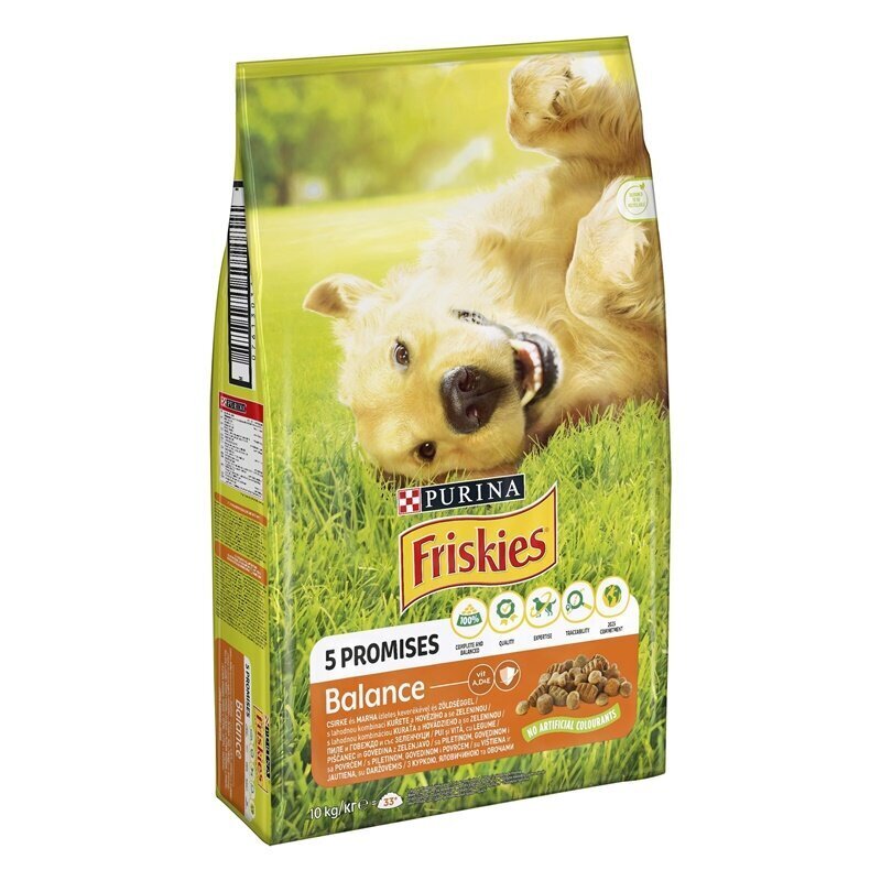 Purina Friskies Balance kuivtoit linnulihaga, 10 kg hind ja info | Koerte kuivtoit ja krõbinad | hansapost.ee