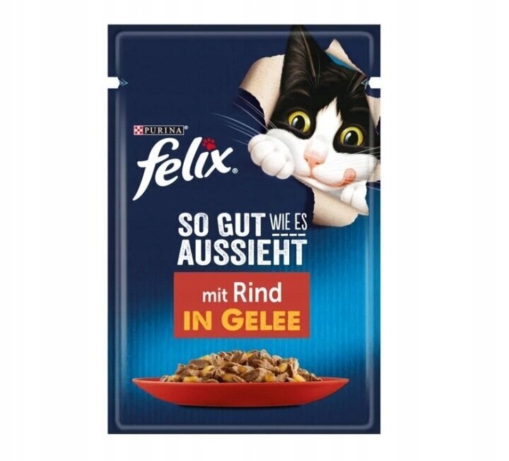 Purina Felix konserv kassidele veise-, kana-, lõhe- ja tuunikalaga, 44x85 g price and information | Kassikonservid | hansapost.ee