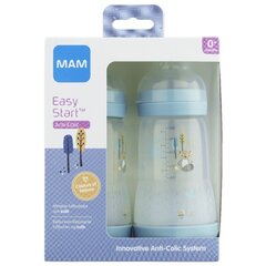 Бутылочка Mam Easy Start Anti-Colic, 0+ мес, 260 мл, 2 шт. цена и информация | Бутылочки и аксессуары | hansapost.ee