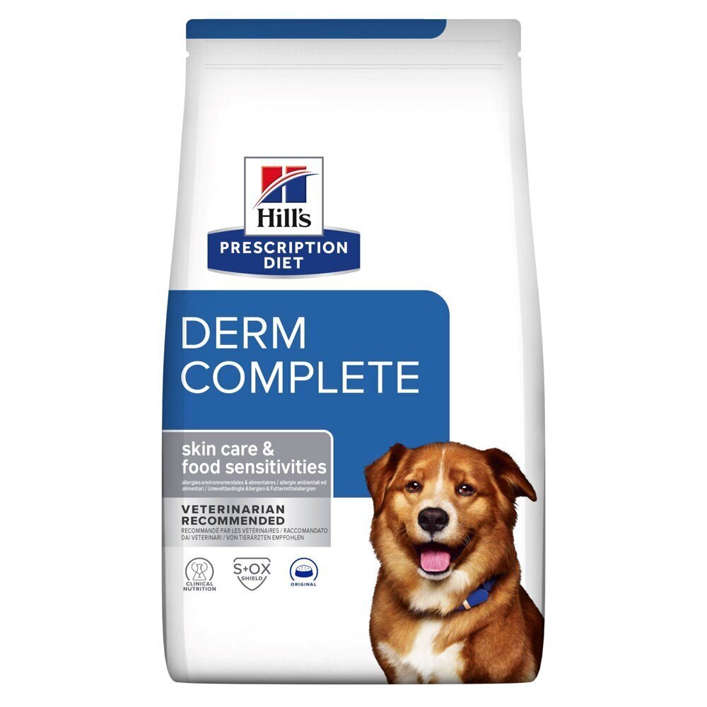 Hill's Prescription Diet Derm Complete Canine kodulinnulihaga, 12 kg hind ja info | Koerte kuivtoit ja krõbinad | hansapost.ee