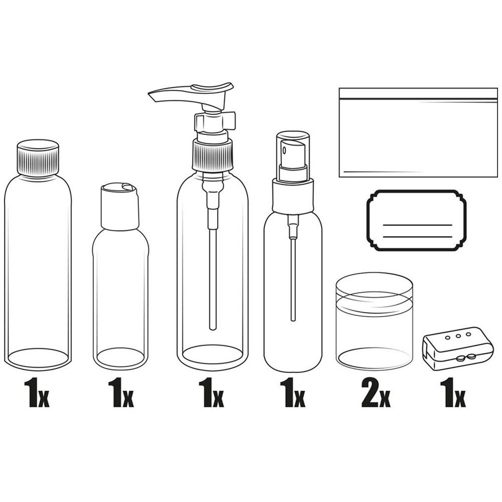 Reisipudelid, 8 tk hind ja info | Kosmeetikakotid ja meigipeeglid | hansapost.ee