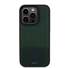 U.S. Polo PU Leather Mesh Pattern Double Horse Case for iPhone 15 Pro Green цена и информация | Чехлы для телефонов | hansapost.ee